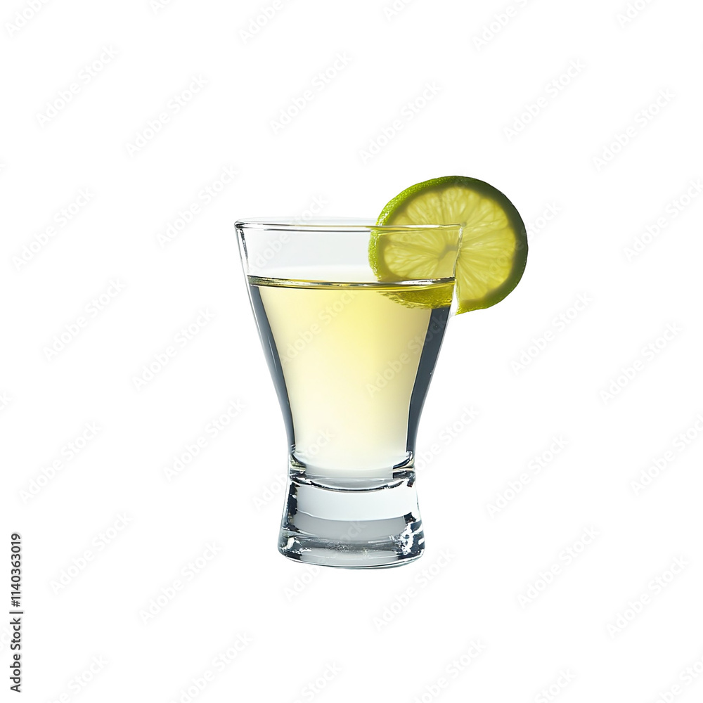 Extreme front view of a perfect looking Lemon Drop liquor shot isolated on a white transparent background Extreme front view of a perfect looking Lemon Drop liquor shot isolated on a white transparent background