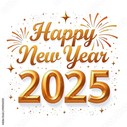 3d golden dots 2025 numbers happy new year luxury photo