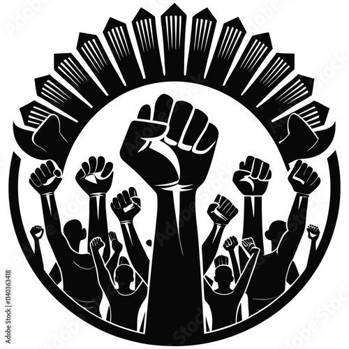 a vector illustration silhouette fist