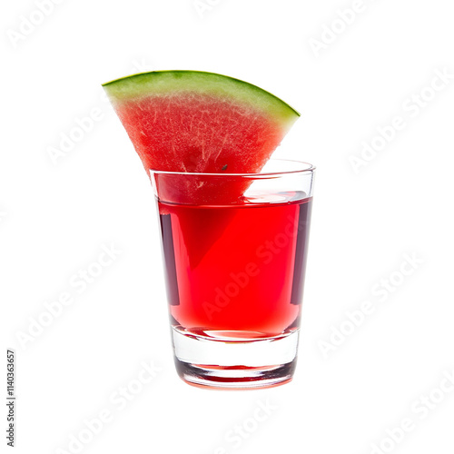 Wallpaper Mural Extreme front view of a perfect looking Watermelon Schnapps Shot isolated on a white transparent background Torontodigital.ca