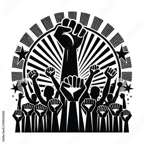 a vector illustration silhouette fist