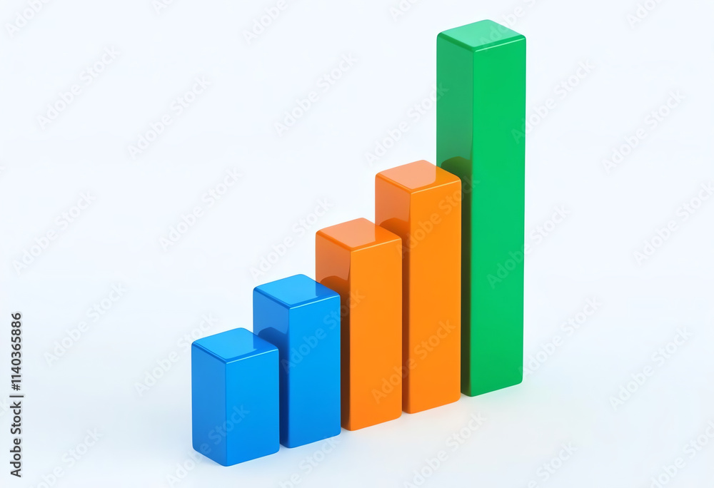 3d bar data visualization on a gradient, colorful 3d graph depicting business growth statistics, modern data analytics concept 3d bar data visualization on a gradient, colorful 3d graph depicting business growth statistics, modern data analytics concept