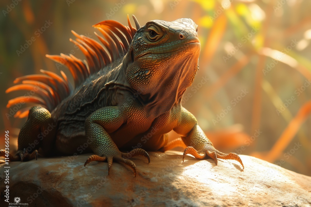 Fototapeta premium Sunlit Scales, Lizard