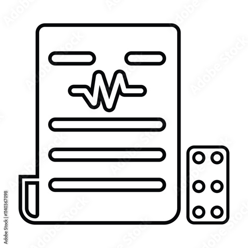 Healthcare Document and Medicament Icons for Digital Projects