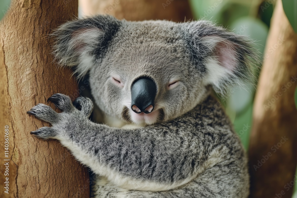 Obraz premium Eucalyptus Embrace, Koala