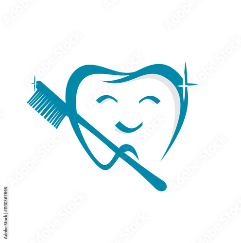 tooth with toothbrush