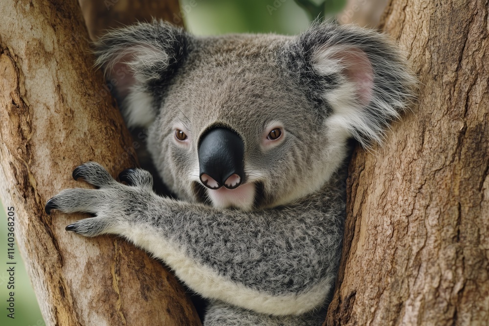 Naklejka premium Eucalyptus Embrace, Koala