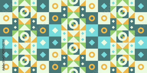 Geometric pattern  design with various geometric shapes. Vector illustration.