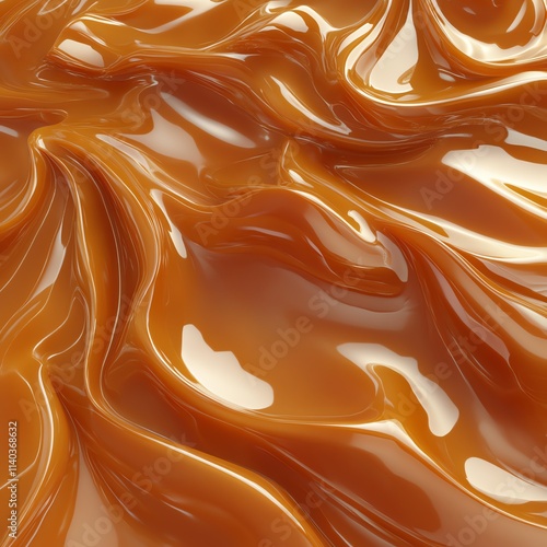 Smooth caramel texture with glossy surface, creating abstract background.