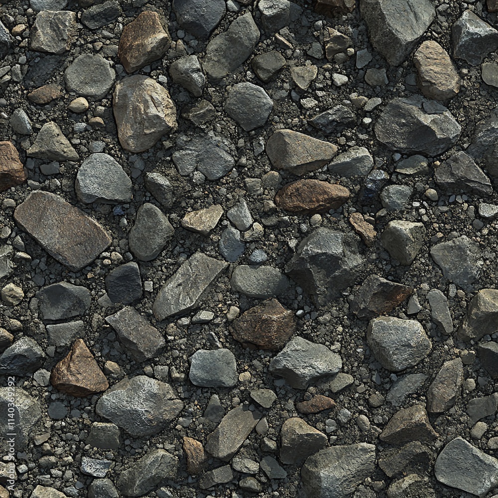 Close-up view of textured rocky surface, showcasing an array of small, multicolored stones closely packed together. Close-up view of textured rocky surface, showcasing an array of small, multicolored stones closely packed together.