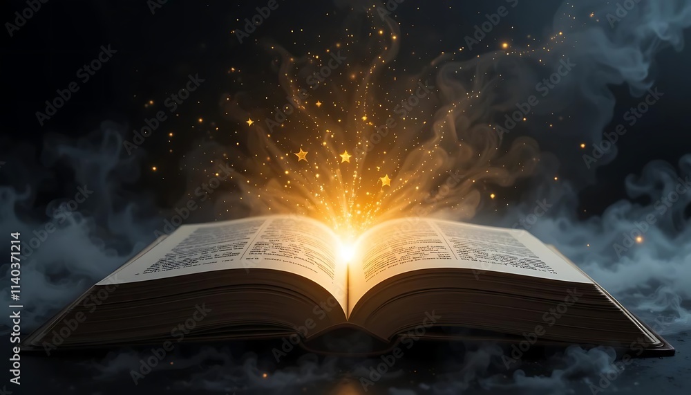 Open Book: Magical Golden Glow and Mystical Haze Open Book: Magical Golden Glow and Mystical Haze