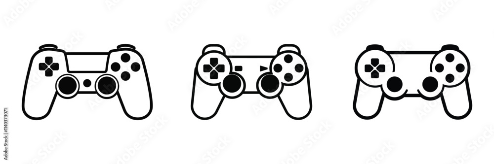 Set of Game controller icon, vector, silhouette, outline, illustration isolated on white background Set of Game controller icon, vector, silhouette, outline, illustration isolated on white background