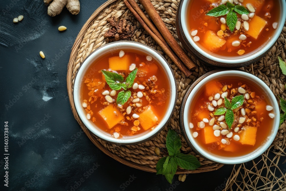 Sujeonggwa is a Korean chilled fruit tea made with persimmons and cinnamon often including ginger and pine nuts Sujeonggwa is a Korean chilled fruit tea made with persimmons and cinnamon often including ginger and pine nuts