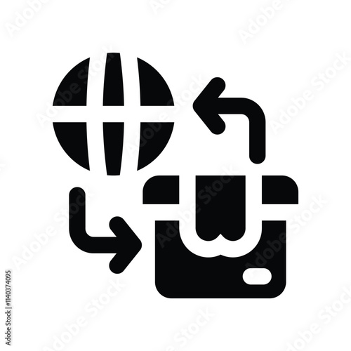 global distribution icon. vector glyph icon for your website, mobile, presentation, and logo design.