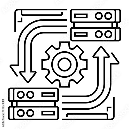 Redundant Server Line Icon. linear style sign for mobile concept and web design. Outline vector icon.