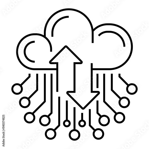 Cloud Failover Line Icon. linear style sign for mobile concept and web design. Outline vector icon.