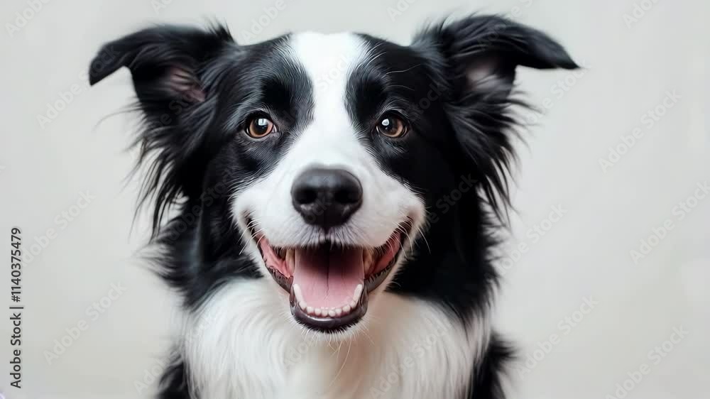 Portrait of a happy smiling Collie dog on a white background Portrait of a happy smiling Collie dog on a white background