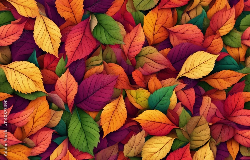 Elegant backdrop featuring vibrant autumn leaves in warm shades of red, orange, and yellow, capturing the essence of the fall season. Created with generative AI technology Elegant backdrop featuring vibrant autumn leaves in warm shades of red, orange, and yellow, capturing the essence of the fall season. Created with generative AI technology