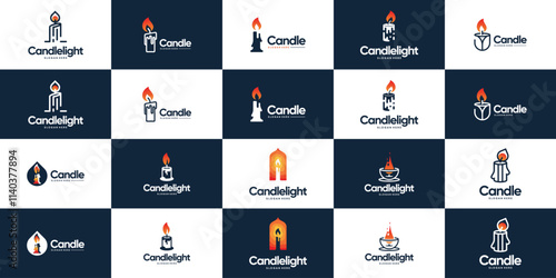 candlelight logo collection, relaxation, balance, spa and salon, design graphic illustration.