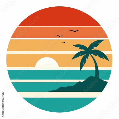 tropical island with palm trees