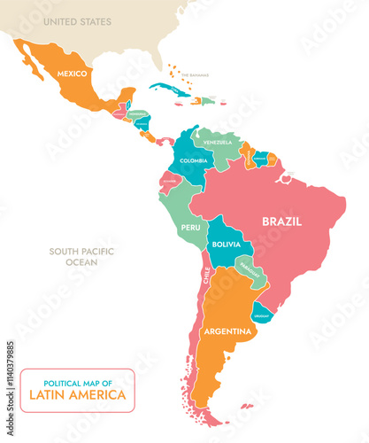 Political Map of Latin America photo