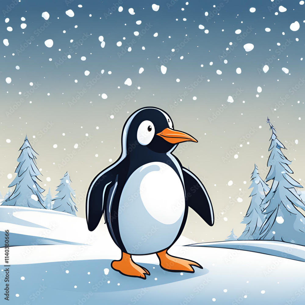 Obraz premium penguin on snow
