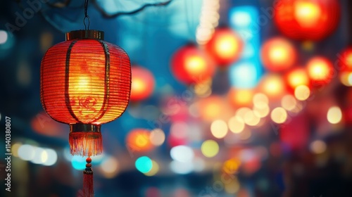 Colorful bokeh in asian night markets a vibrant cultural exploration experience