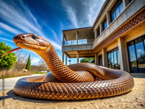 Eastern Australian Brown Snake Architectural Photography: Striking Reptile in Urban & Rural Settings photo