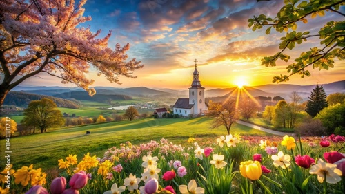 Easter Sunday Landscape: Religious Spring Facebook Cover Photos