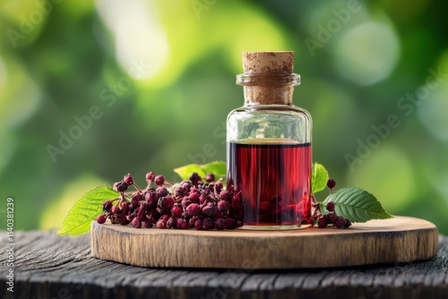 Tincture of medicinal herb Schisandra chinensis photo