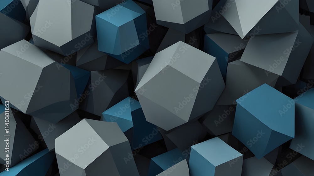 Abstract grey and blue geometric minimal motion background Generative AI Abstract grey and blue geometric minimal motion background Generative AI