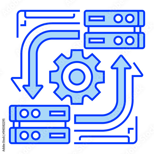 Redundant Server Line Icon. linear style sign for mobile concept and web design. Outline vector icon.