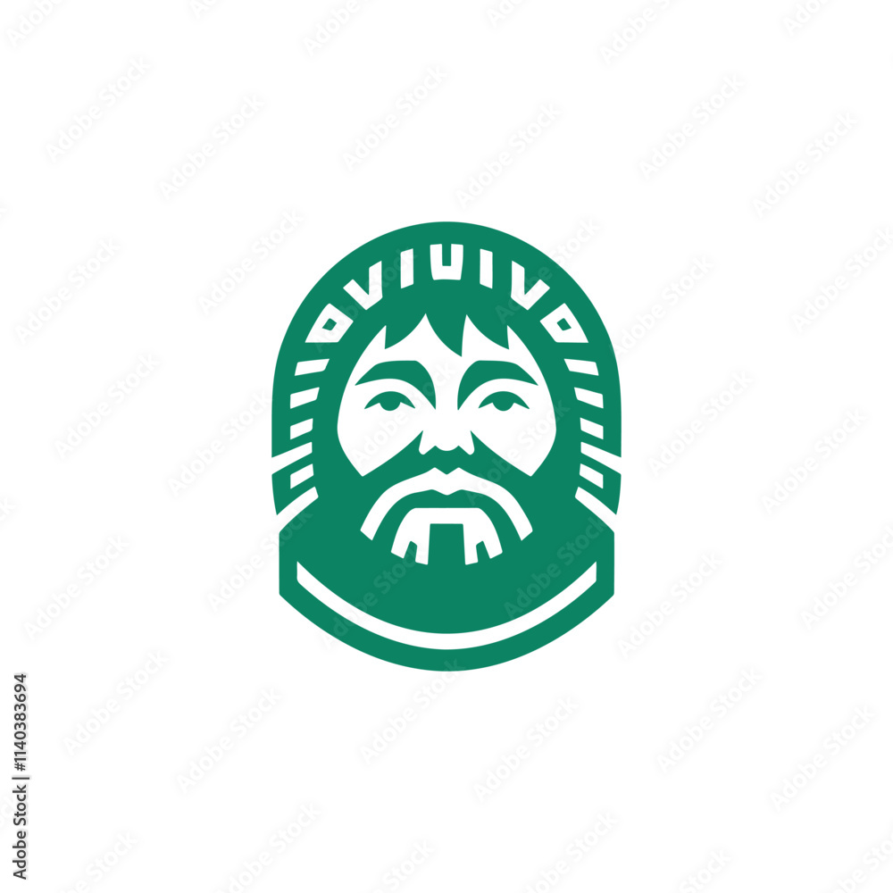 Head vector illustration of Eskimo man in green color Head vector illustration of Eskimo man in green color