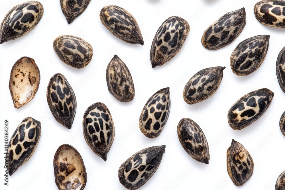 Top view of Job s tears seeds on a white surface Top view of Job s tears seeds on a white surface
