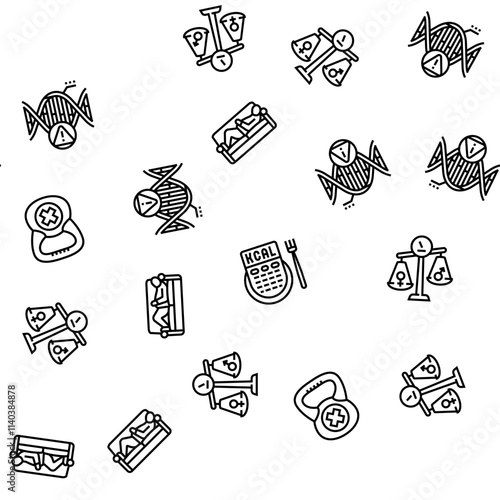 obesity overweight fat obese vector seamless pattern thin line illustration