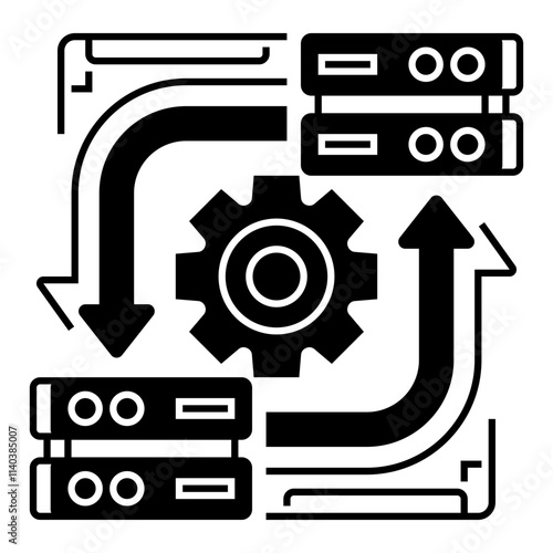 Redundant Server Line Icon. linear style sign for mobile concept and web design. Outline vector icon.