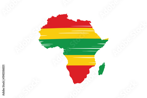 Pan-African Flag Vector Art – Brush Stroke Style Red, Black, and Green Symbol of Unity, Freedom, and Heritage