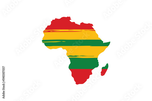 Pan-African Flag Vector Art – Brush Stroke Style Red, Black, and Green Symbol of Unity, Freedom, and Heritage