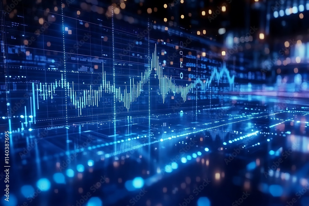 Abstract Glowing Data Points Graph Background Abstract Glowing Data Points Graph Background