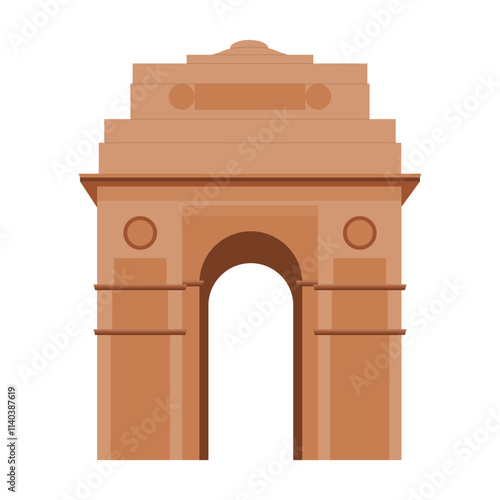 Vector illustration of India Gate on transparent background
