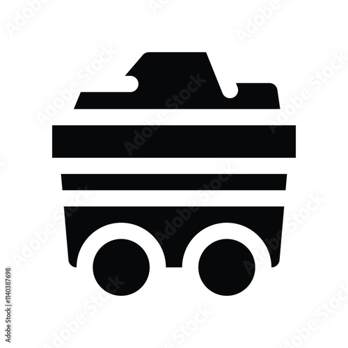 mining cart icon. vector glyph icon for your website, mobile, presentation, and logo design.