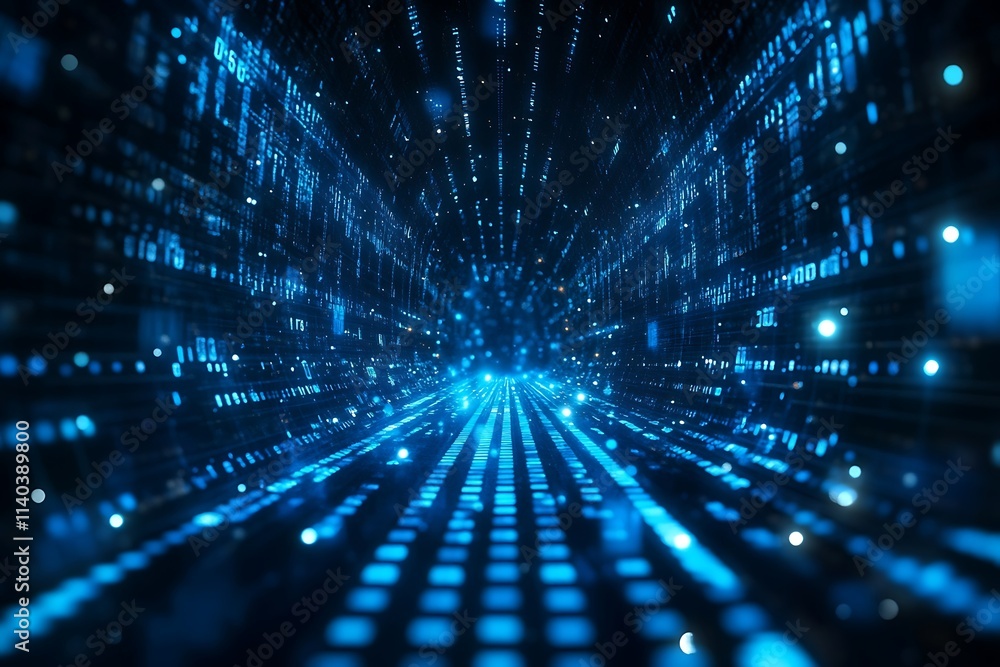 Glowing Digital Network Technology Background Glowing Digital Network Technology Background