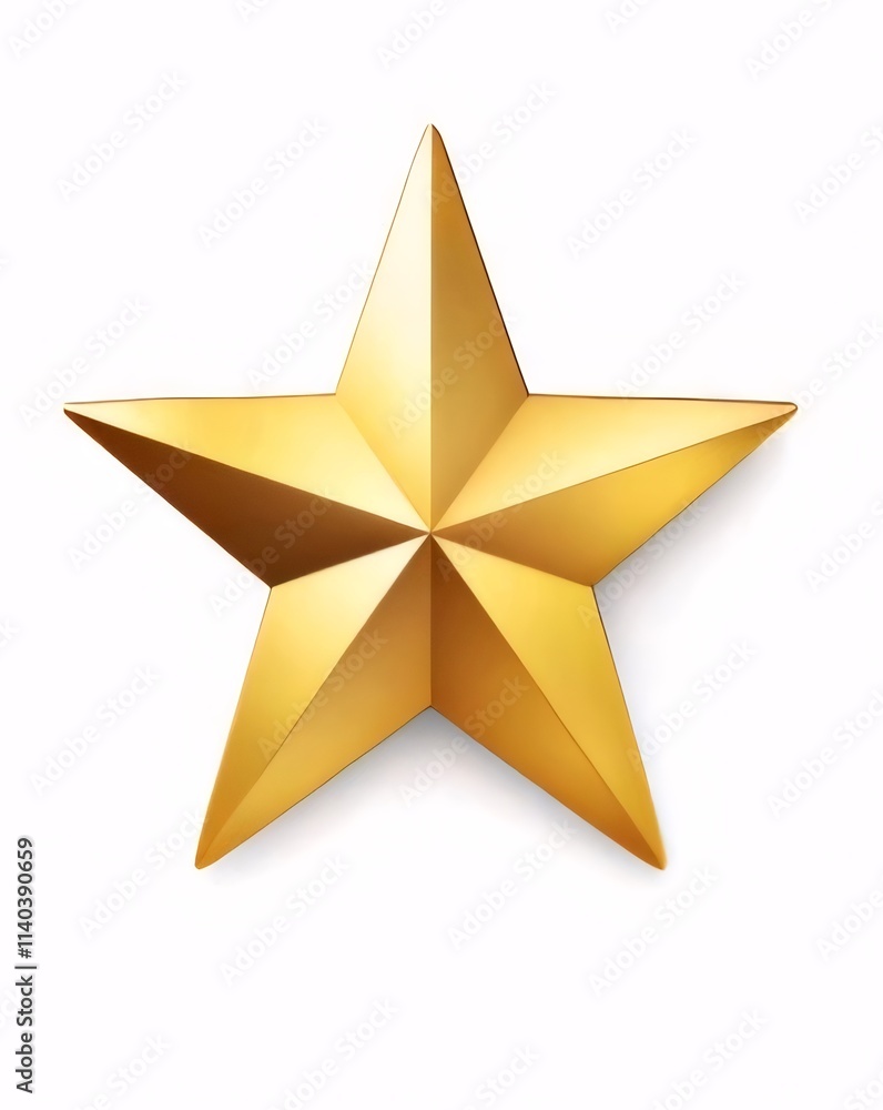 Shiny gold five-pointed star isolated on white. Shiny gold five-pointed star isolated on white.