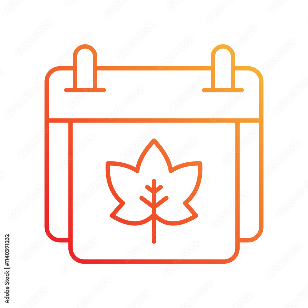 Autumn gradient icon with white background vector stock illustration Autumn gradient icon with white background vector stock illustration