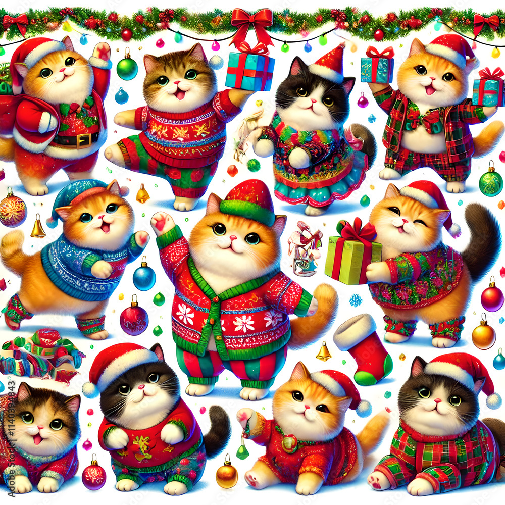 Christmas Cheer: Festive Kittens Delight Christmas Cheer: Festive Kittens Delight