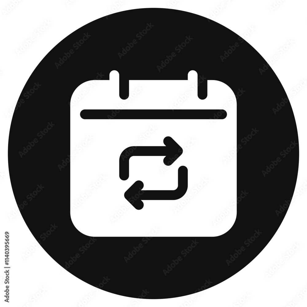 Editable vector repeat calendar event icon. Part of a big icon set family. Perfect for web and app interfaces, presentations, infographics, etc Editable vector repeat calendar event icon. Part of a big icon set family. Perfect for web and app interfaces, presentations, infographics, etc