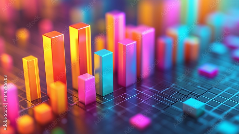 Colorful Graphs Showing Data Growth in Bright Modern Style stock photo Colorful Graphs Showing Data Growth in Bright Modern Style stock photo