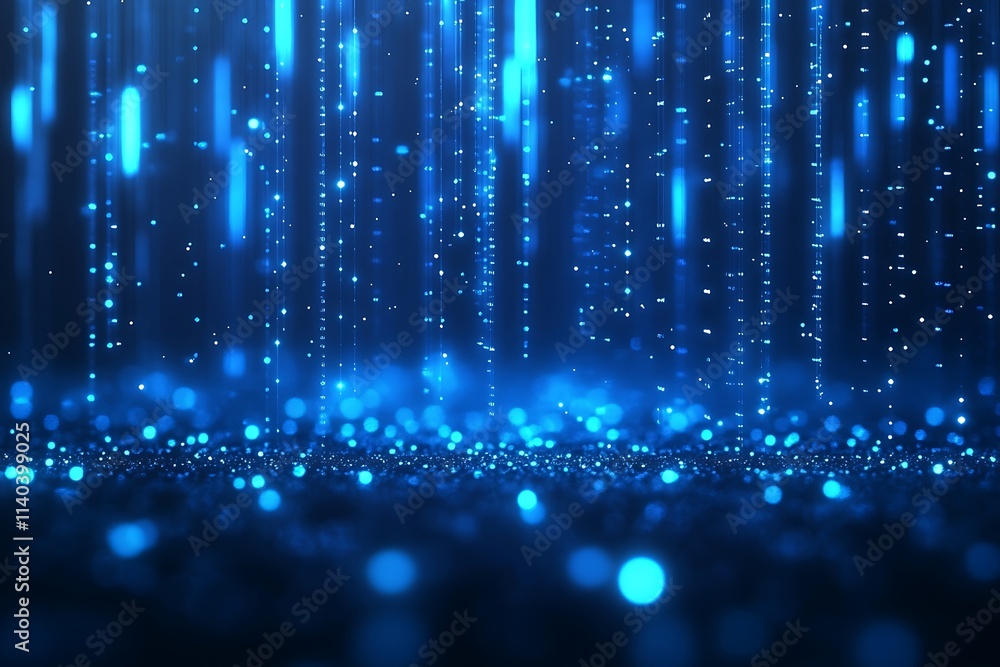 Blue Sparkle Particles Digital Design Illustration Blue Sparkle Particles Digital Design Illustration