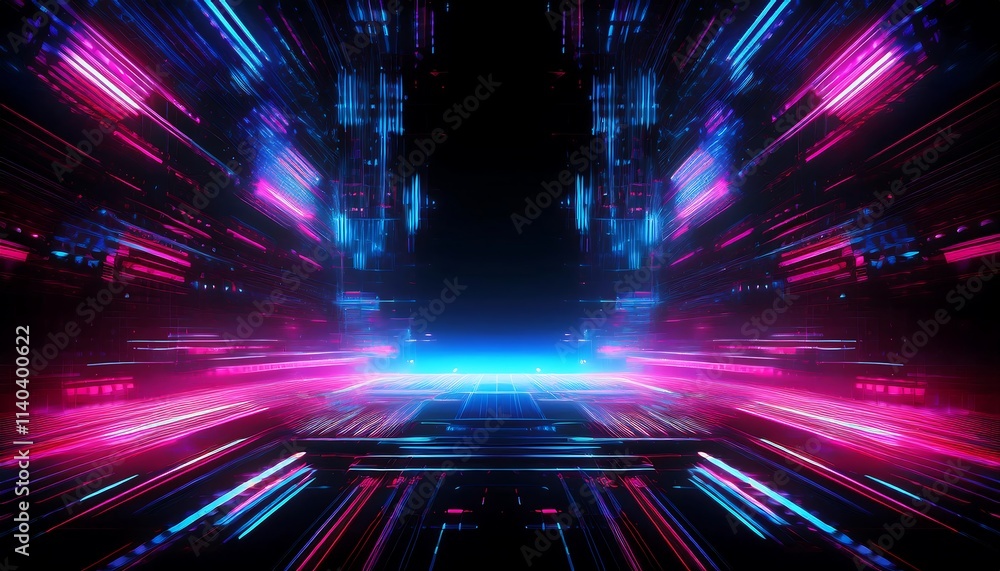 Futuristic abstract design with vibrant light trails. Futuristic abstract design with vibrant light trails.