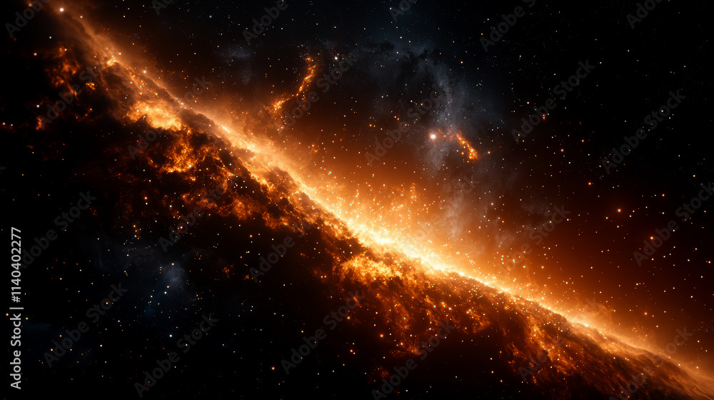 Stunning cosmic landscape of a glowing galaxy Stunning cosmic landscape of a glowing galaxy